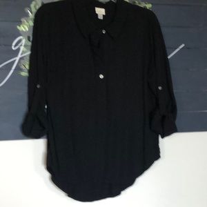 A New Day black top. Knit/rayon/spandex